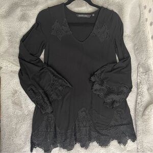 NWT Colleen Lopez size XS from QVC/HSN lace shirt